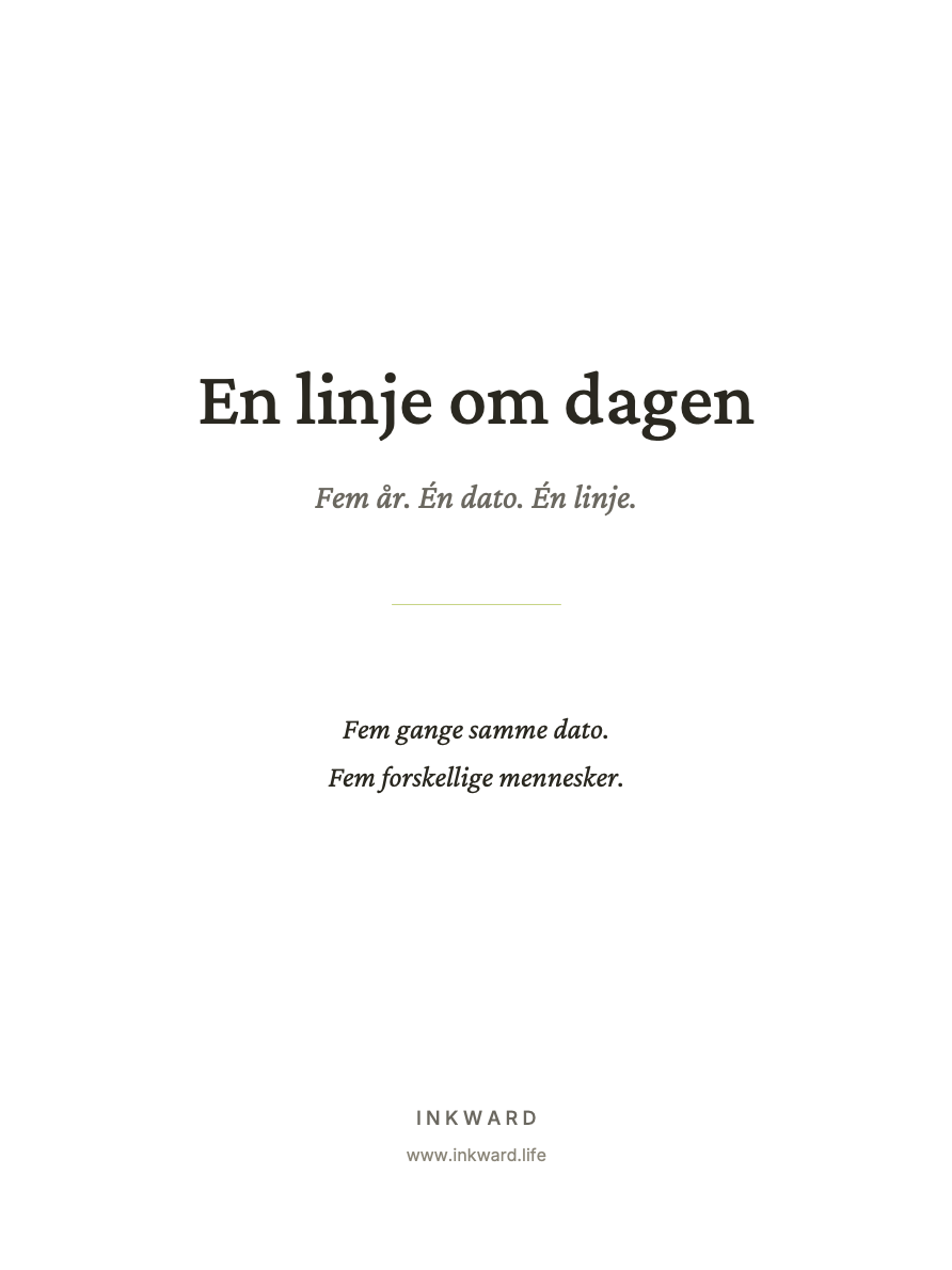 Forside af skabelonen „En linje om dagen“ til reMarkable