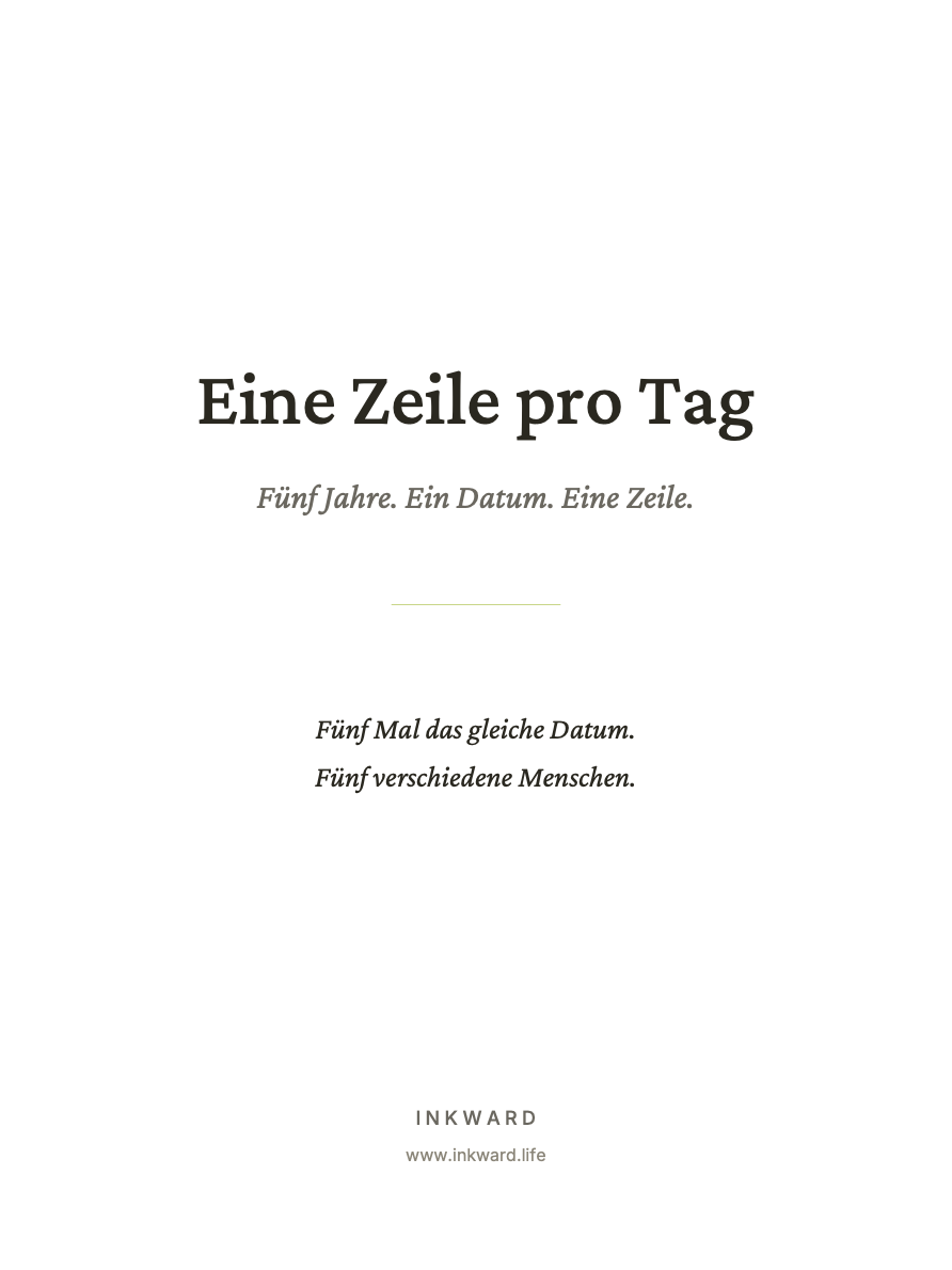 Cover der Vorlage „Eine Zeile pro Tag“ für reMarkable