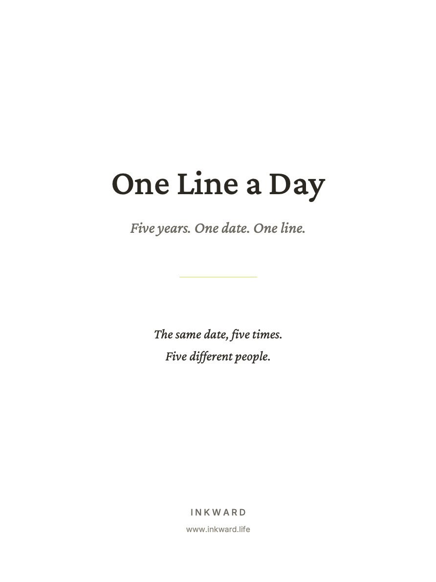 Cover of the “One Line a Day” template for reMarkable