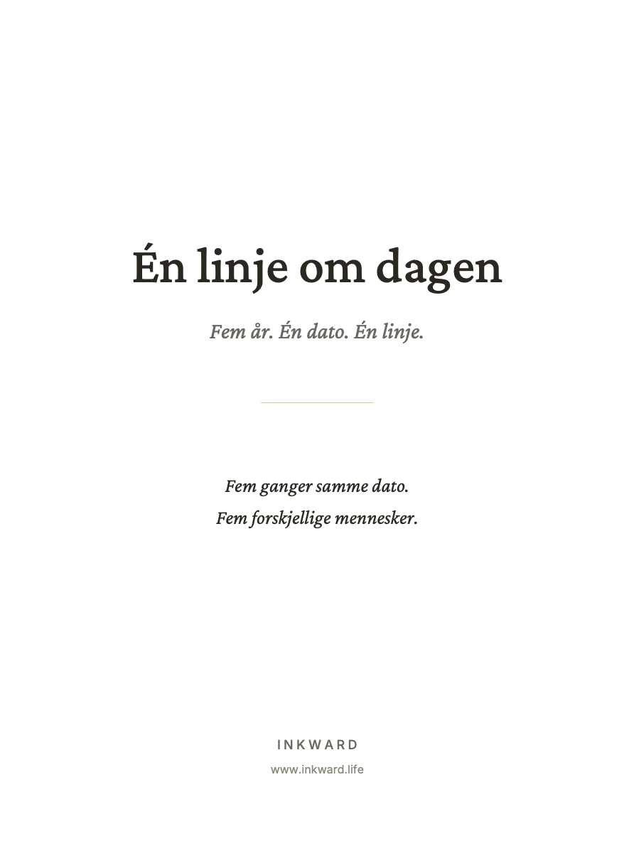 Forsiden av malen «Én linje om dagen» for reMarkable