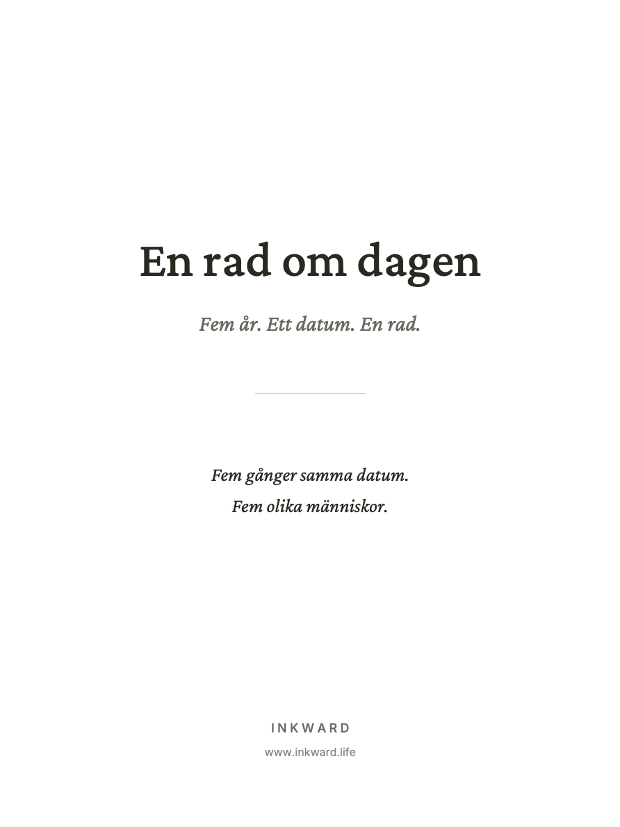 Omslag till mallen ”En rad om dagen” för reMarkable