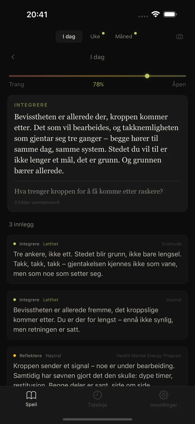 Inkward-appen: daglig speil på iPhone